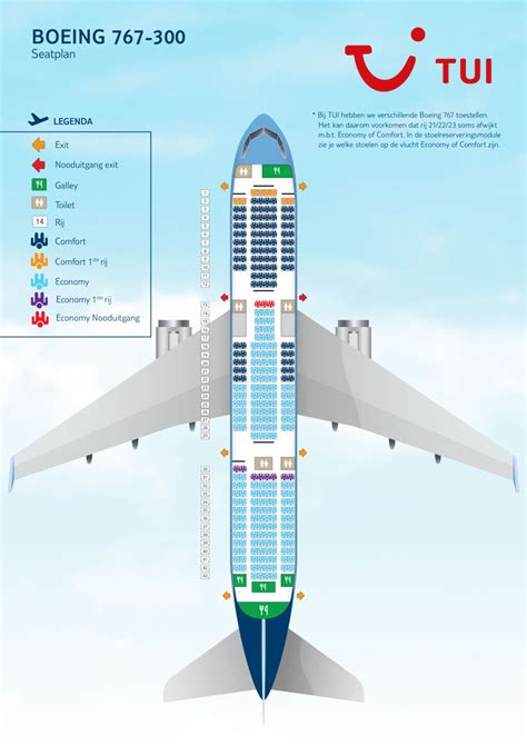 Seat map of TUI Airways Boeing 787.